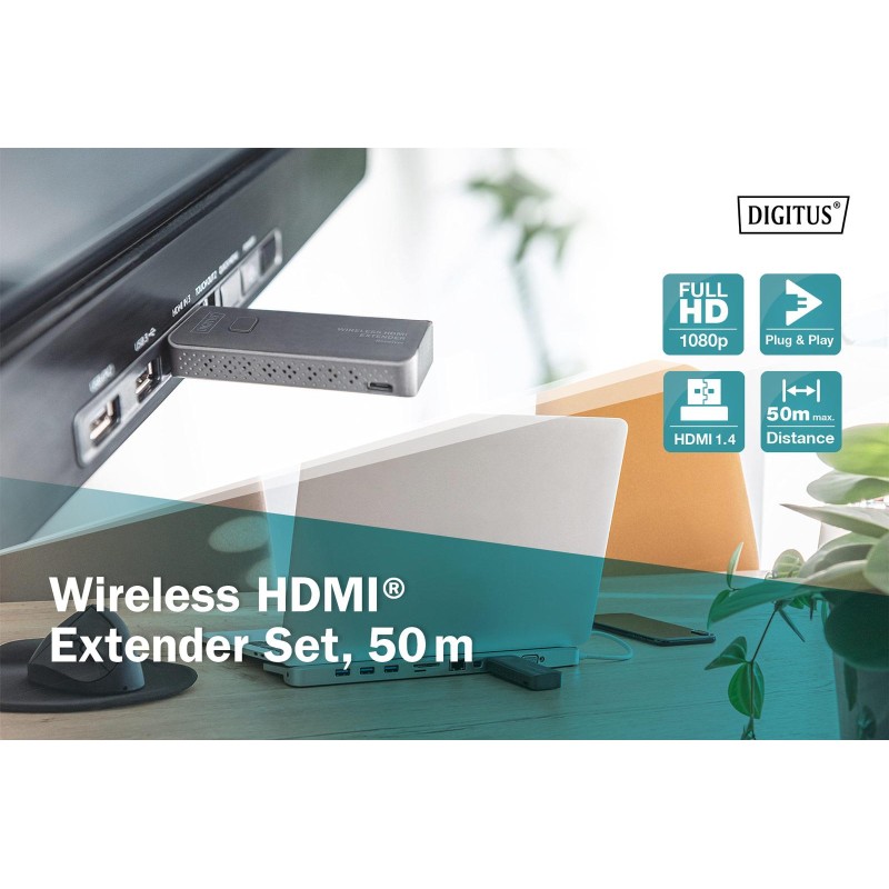 Przedłużacz/Extender DIGITUS HDMI bezprzewodowy 50m 1080p 60… | PartsPC.pl
