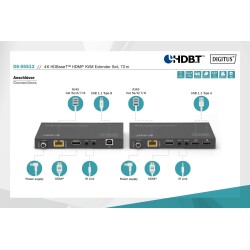 Przedłużacz/Extender KVM DIGITUS HDMI+USB HDBaseT 70m 4K30Hz… | PartsPC.pl