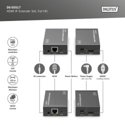 Przedłużacz/Extender DIGITUS HDMI 1080p 60Hz 120m po... | PartsPC.pl