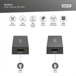 Wzmacniacz sygnału/Repeater DIGITUS HDMI 2.1 8K60Hz 10m, 4K6… | PartsPC.pl