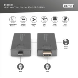 Przedłużacz/Extender DIGITUS USB-C - HDMI bezprzewodowy 30m … | PartsPC.pl