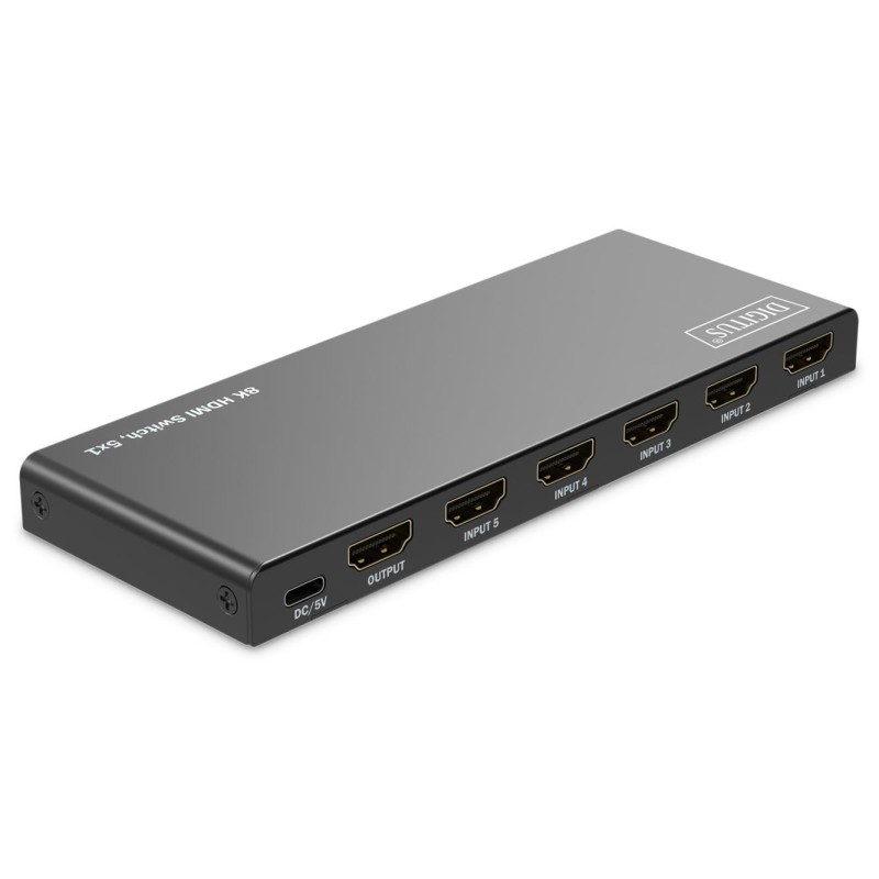 Przełącznik/Switch DIGITUS HDMI 5x1, 8K/60Hz (4:4:4) z HDR, … | PartsPC.pl