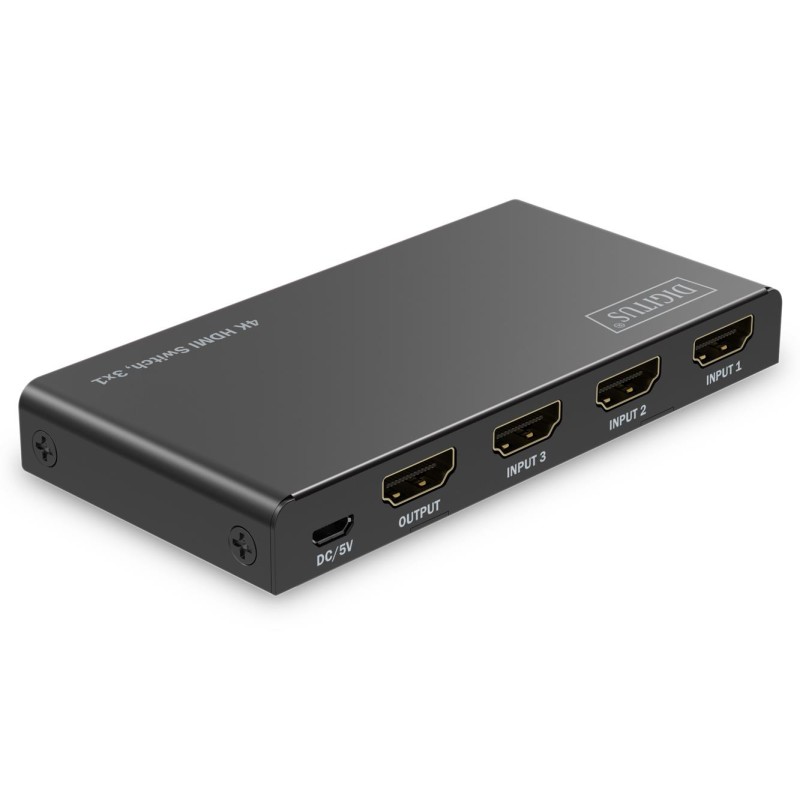 Przełącznik/Switch DIGITUS HDMI 3x1, 4K/60Hz UHD z HDR, 18 G… | PartsPC.pl
