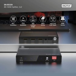 Rozdzielacz/Splitter DIGITUS HDMI 1x2, 8K/60Hz (4:4:4) z HDR… | PartsPC.pl
