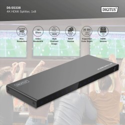 Rozdzielacz/Splitter DIGITUS HDMI 1x8, 4K/60Hz UHD z HDR, 18 Gbps, HDCP