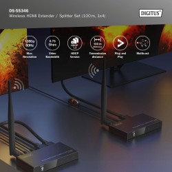 Przedłużacz/Extender splitter DIGITUS HDMI bezprzewodo... | PartsPC.pl