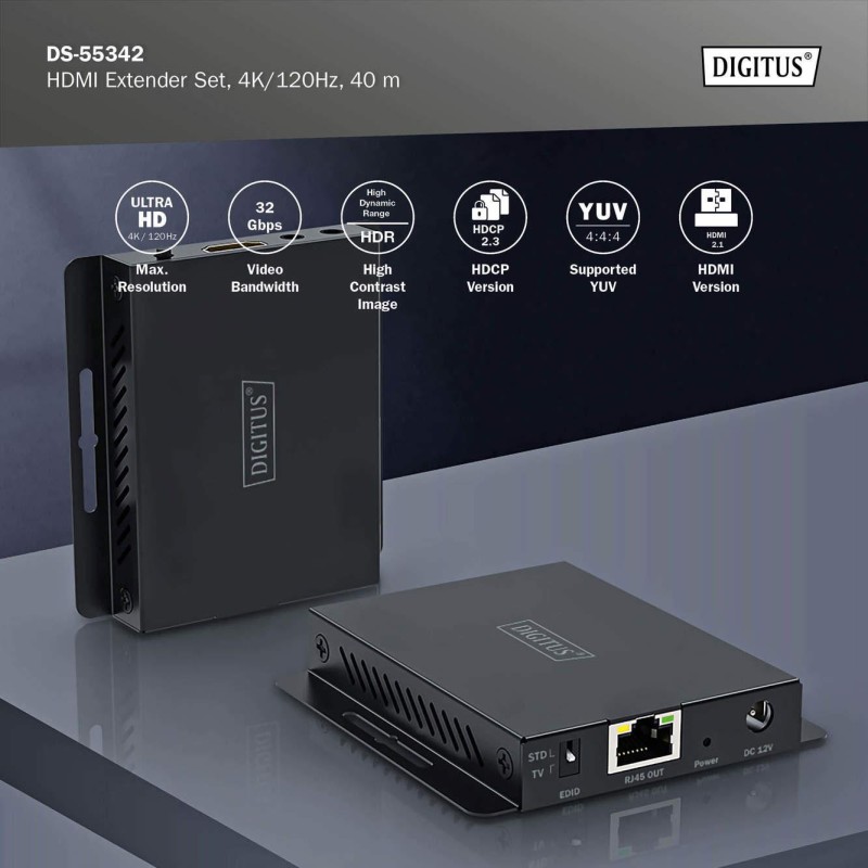 Przedłużacz/Extender DIGITUS HDMI 4K/120Hz 40m po skrętce HD… | PartsPC.pl