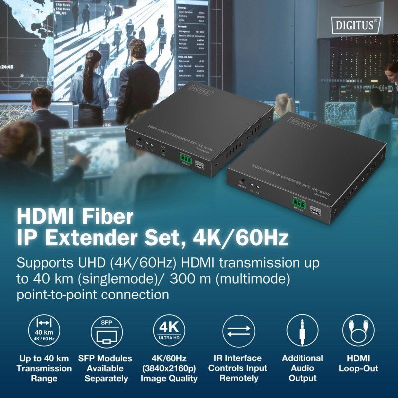 Przedłużacz/Extender światłowodowy DIGITUS HDMI do 40km/300m… | PartsPC.pl