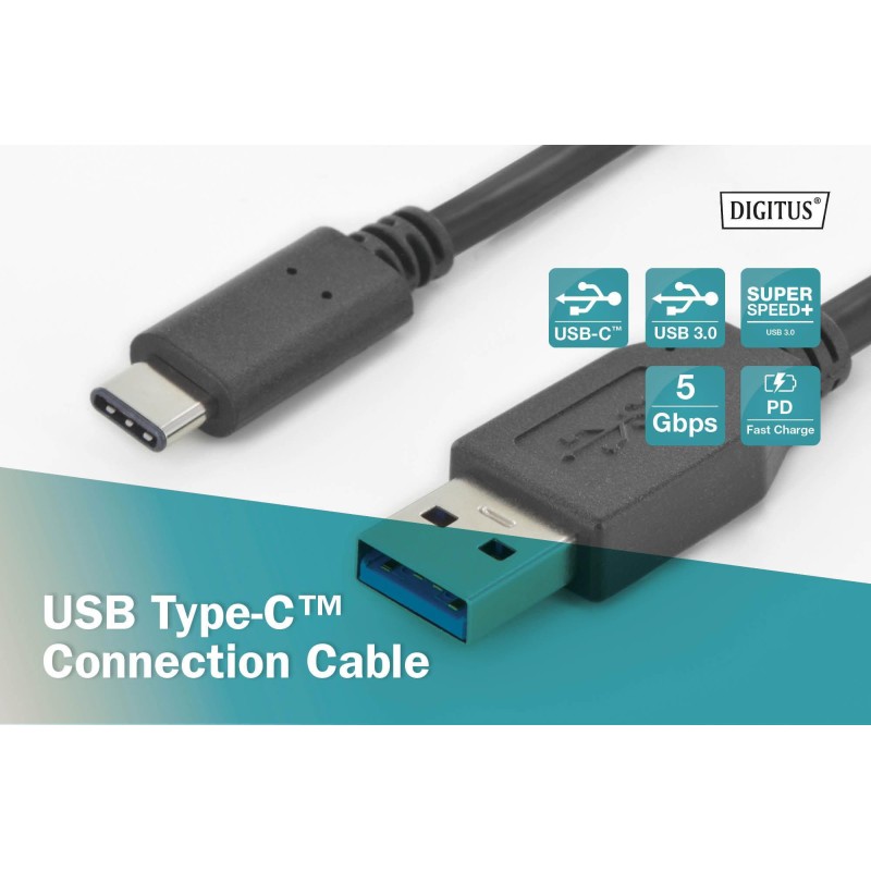 Kabel USB 3.0 DIGITUS SuperSpeed Typ USB A/USB C M/M czarny … | PartsPC.pl