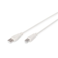 Kabel drukarkowy DIGITUS USB 2.0 A/M - B/M, 3m beżowy | PartsPC.pl