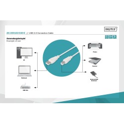 Kabel drukarkowy DIGITUS USB 2.0 A/M - B/M, 3m beżowy | PartsPC.pl