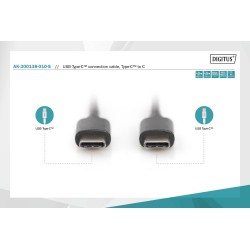 Kabel USB 2.0 DIGITUS HighSpeed Typ USB C/USB C M/M czarny 1… | PartsPC.pl