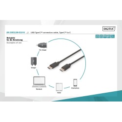 Kabel USB 2.0 DIGITUS HighSpeed Typ USB C/USB C M/M czarny 1… | PartsPC.pl