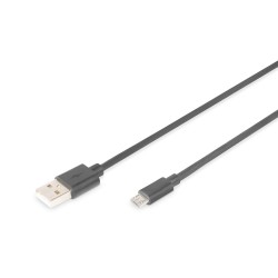 Kabel USB DIGITUS 2.0, typ A - B micro, 1m czarny | PartsPC.pl