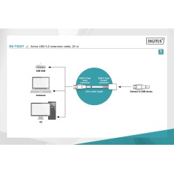 Kabel przedłużający aktywny DIGITUS DA-73107 USB 3.0 20m | PartsPC.pl