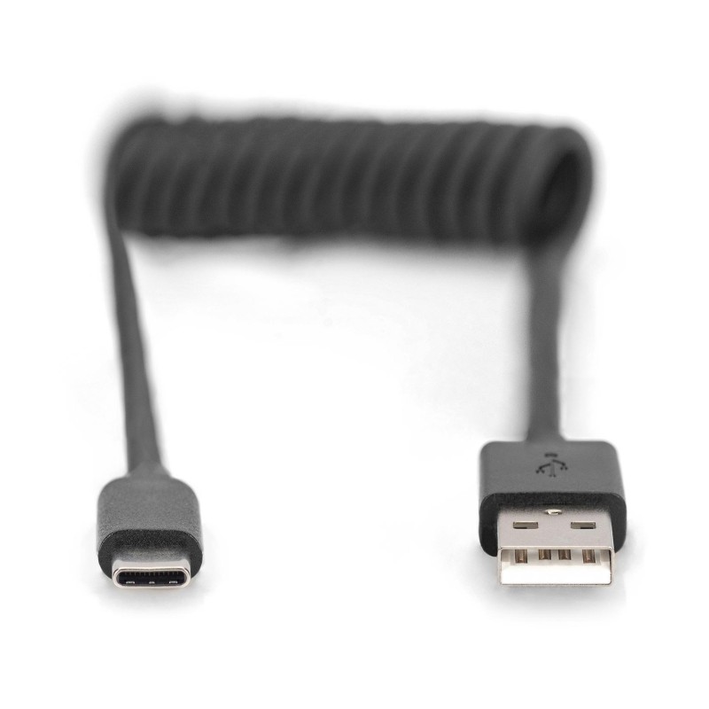 Kabel USB 2.0 DIGITUS spiralny USB A/USB C, PD 60W, czarny, … | PartsPC.pl