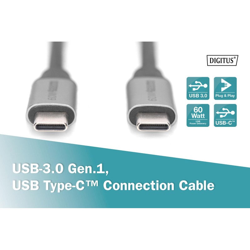 Kabel USB 3.0 DIGITUS PREMIUM 60W/5Gbps Typ USB C/USB C M/M … | PartsPC.pl