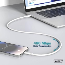 Kabel zasilający DIGITUS silikonowy USB-C - Lightning, USB 2… | PartsPC.pl