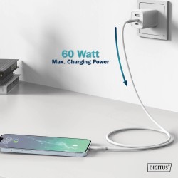 Kabel zasilający DIGITUS silikonowy USB-C - Lightning, USB 2… | PartsPC.pl