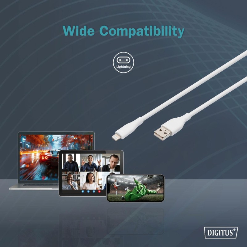 Kabel zasilający DIGITUS silikonowy USB-A - Lightning, USB 2… | PartsPC.pl