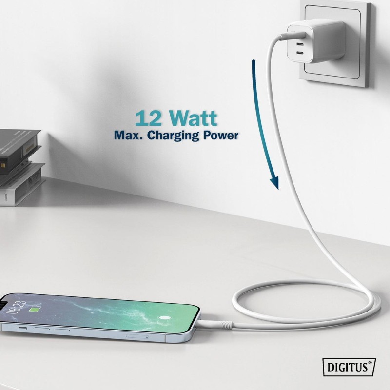 Kabel zasilający DIGITUS silikonowy USB-A - Lightning, USB 2… | PartsPC.pl