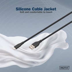 Kabel zasilający DIGITUS silikonowy USB-A - Lightning, USB 2… | PartsPC.pl