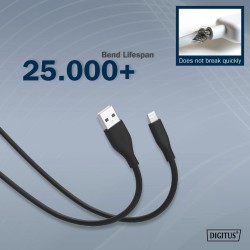 Kabel zasilający DIGITUS silikonowy USB-A - Lightning, USB 2… | PartsPC.pl