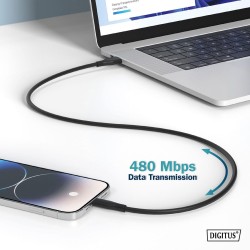 Kabel zasilający DIGITUS silikonowy USB-A - Lightning, USB 2… | PartsPC.pl