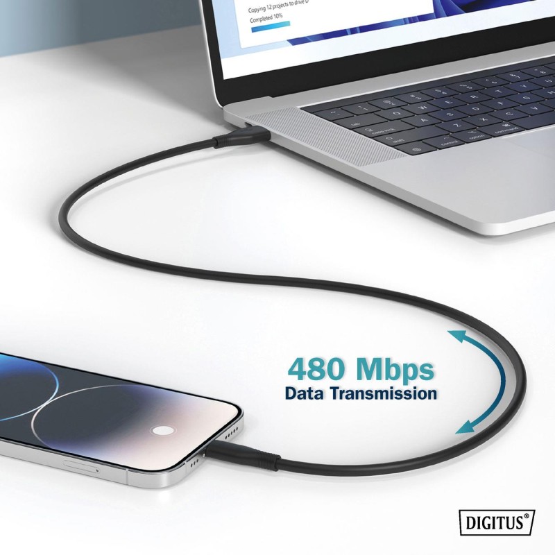 Kabel zasilający DIGITUS silikonowy USB-A - Lightning, USB 2… | PartsPC.pl