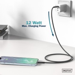 Kabel zasilający DIGITUS silikonowy USB-A - Lightning, USB 2… | PartsPC.pl