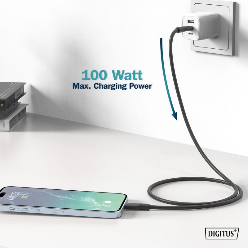 Kabel połączeniowy DIGITUS silikonowy USB-C - USB-C, USB... | PartsPC.pl