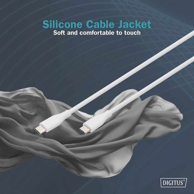 Kabel zasilający DIGITUS silikonowy USB-C - USB-C, USB 2.0 6… | PartsPC.pl