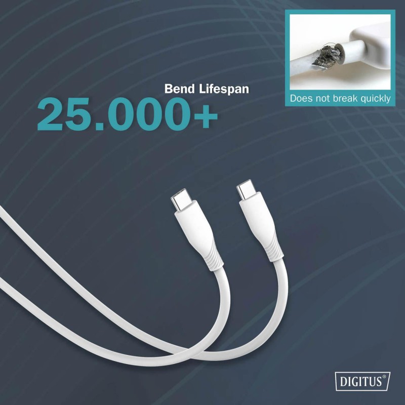 Kabel zasilający DIGITUS silikonowy USB-C - USB-C, USB 2.0 6… | PartsPC.pl