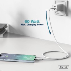 Kabel zasilający DIGITUS silikonowy USB-C - USB-C, USB 2.0 6… | PartsPC.pl