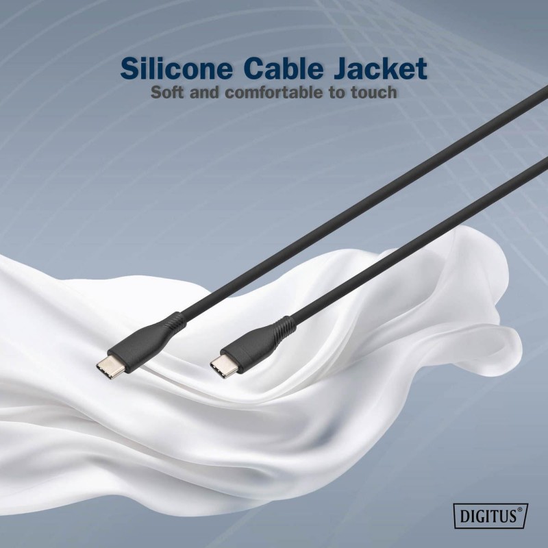 Kabel zasilający DIGITUS silikonowy USB-C - USB-C, USB 2.0 6… | PartsPC.pl