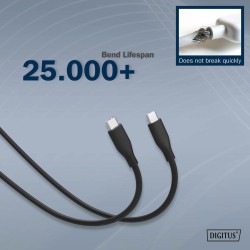 Kabel zasilający DIGITUS silikonowy USB-C - USB-C, USB 2.0 6… | PartsPC.pl