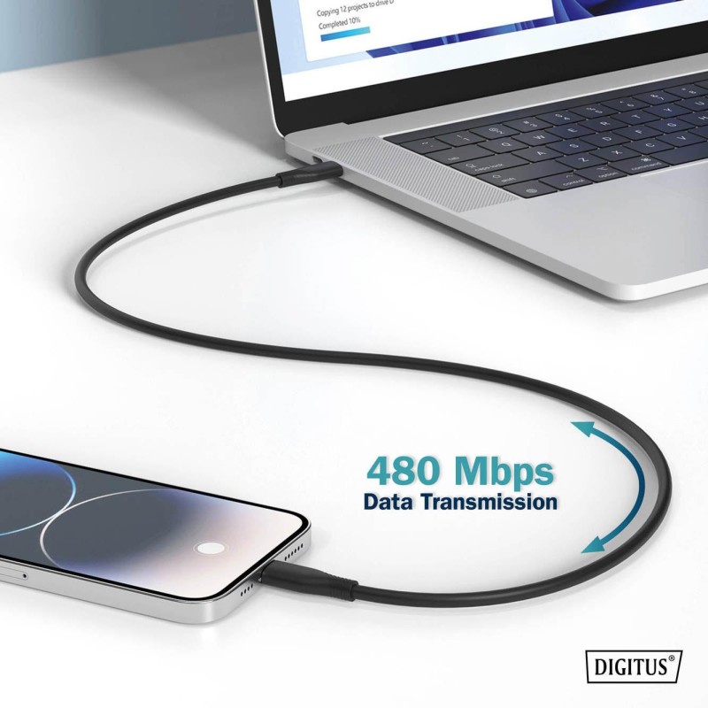 Kabel zasilający DIGITUS silikonowy USB-C - USB-C, USB 2.0 6… | PartsPC.pl