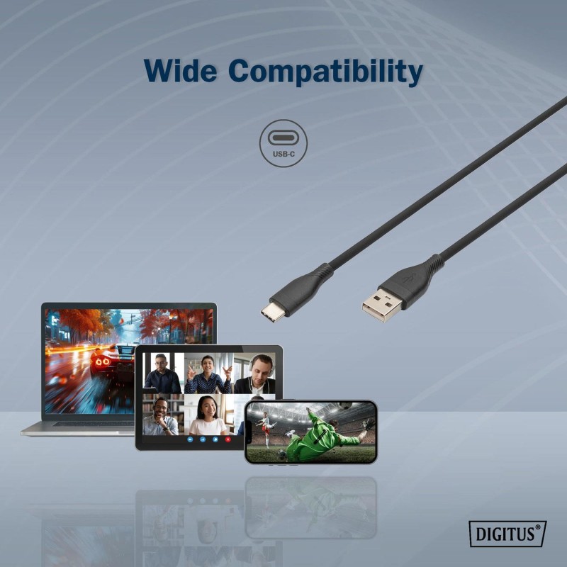 Kabel zasilający DIGITUS silikonowy USB-A - USB-C, USB 2.0 6… | PartsPC.pl