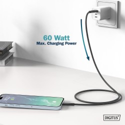 Kabel zasilający DIGITUS silikonowy USB-A - USB-C, USB 2.0 6… | PartsPC.pl