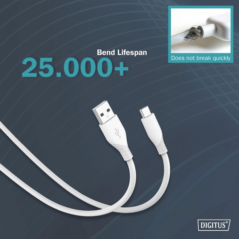 DIGITUS kabel USB-C AK-300340-005-W – Długość: 0,5 m