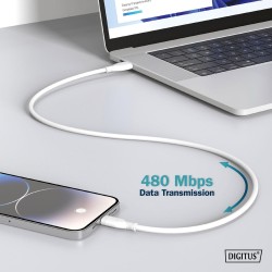 DIGITUS kabel USB-C AK-300340-005-W – Długość: 0,5 m