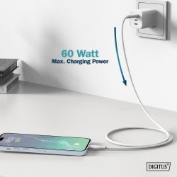 DIGITUS kabel USB-C AK-300340-005-W – Długość: 0,5 m