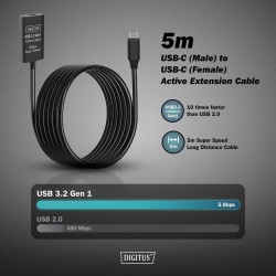 Kabel przedłużający aktywny DIGITUS DA-73108, USB 3.2 Gen1, … | PartsPC.pl