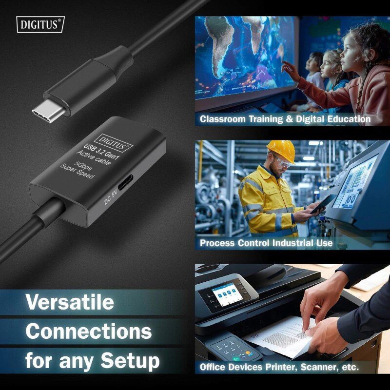 Kabel przedłużający aktywny DIGITUS DA-73108, USB 3.2 Gen1, … | PartsPC.pl
