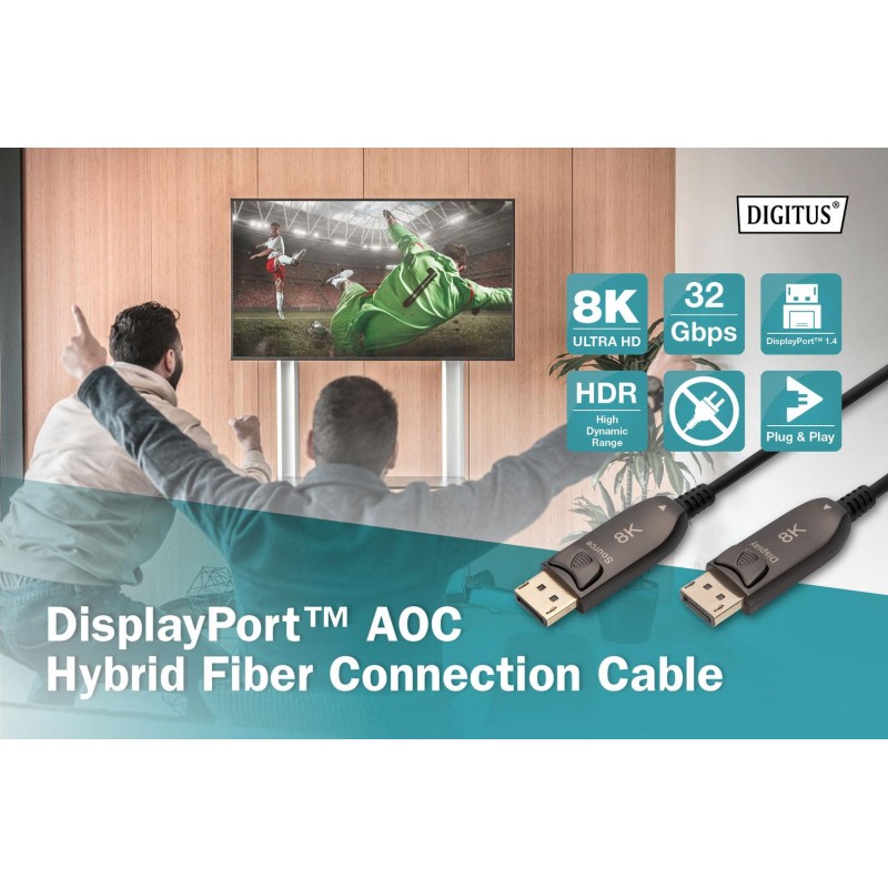 Kabel DIGITUS połączeniowy hybrydowy AOC DisplayPort 1.4 8K6… | PartsPC.pl