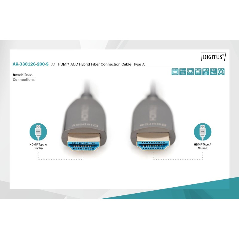 Kabel DIGITUS połączeniowy hybrydowy AOC HDMI 2.1 Ultr... | PartsPC.pl