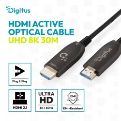 Kabel DIGITUS połączeniowy hybrydowy AOC HDMI 2.1 Ultra High Speed 8K60Hz