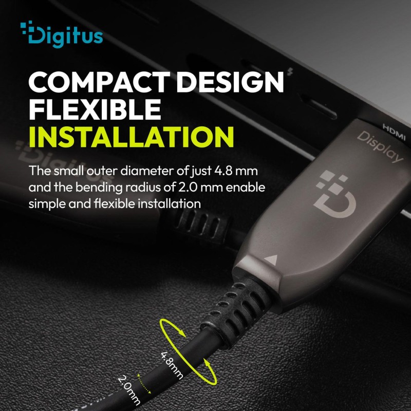 Kabel DIGITUS połączeniowy hybrydowy AOC HDMI 2.1 Ultra High Speed 8K60Hz