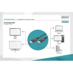 Kabel DisplayPort DIGITUS z zatrzaskami 4K 60Hz UHD Typ DP/D… | PartsPC.pl