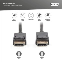 Kabel DisplayPort DIGITUS z zatrzaskami 1080p 60Hz FHD Typ D… | PartsPC.pl